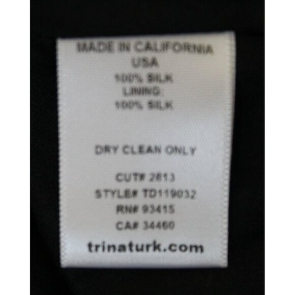 Trina Turk Daijah Silk Maxi Dress Size 4 Black Cowl Neck Luxe Bell Sleeve - Picture 6 of 6